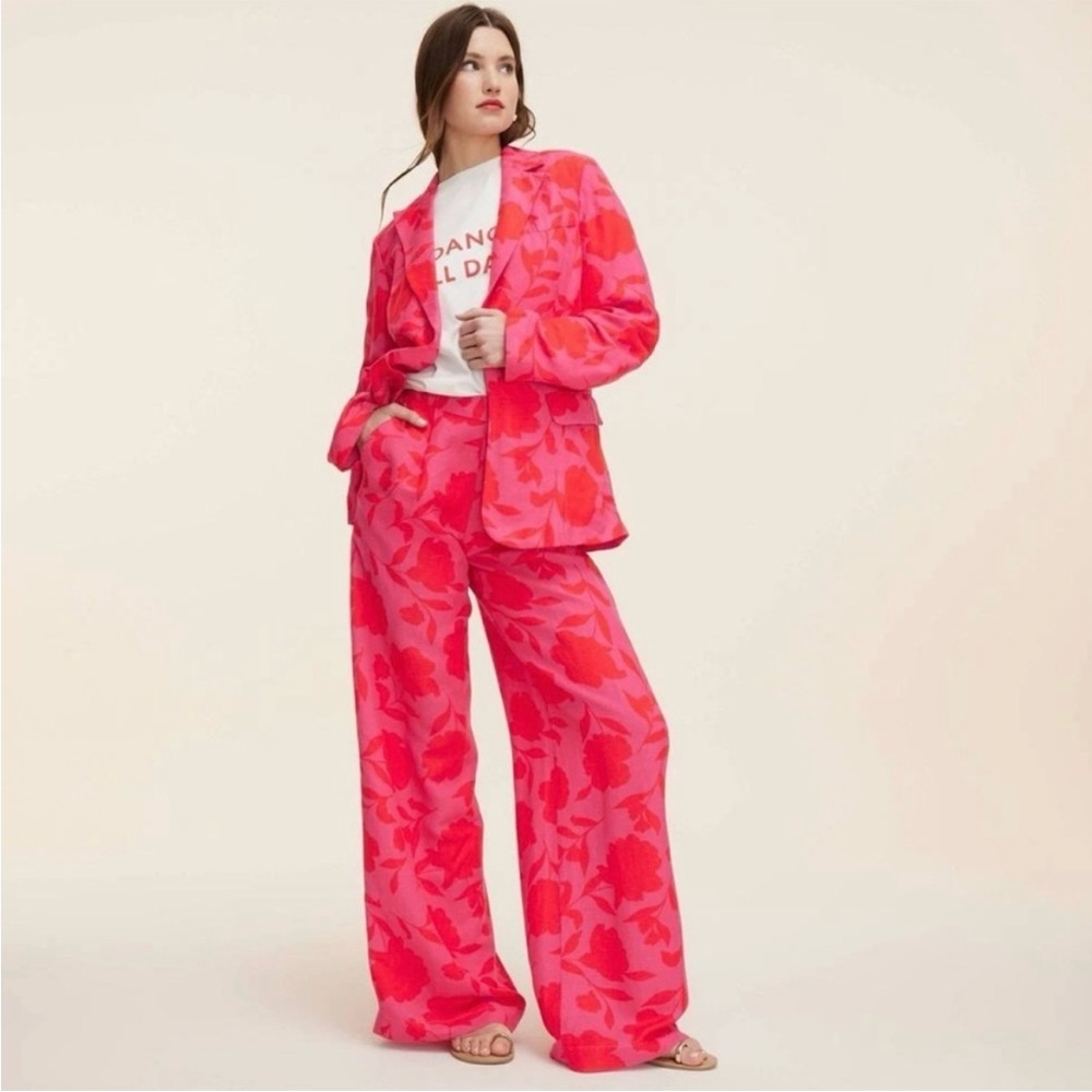 Kate Spade x Target Classic Rose High-Rise Linen Trousers NWT - Picture 3 of 7